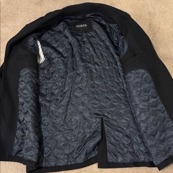 GUESS men’s Classic Black Pea Coat - Picture 4 of 6